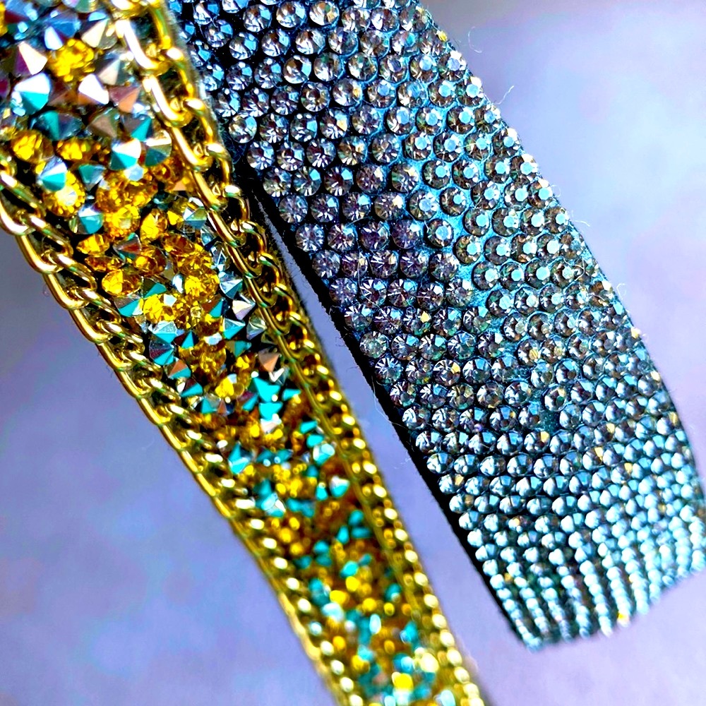 Set of 2 rhinestone headbands.